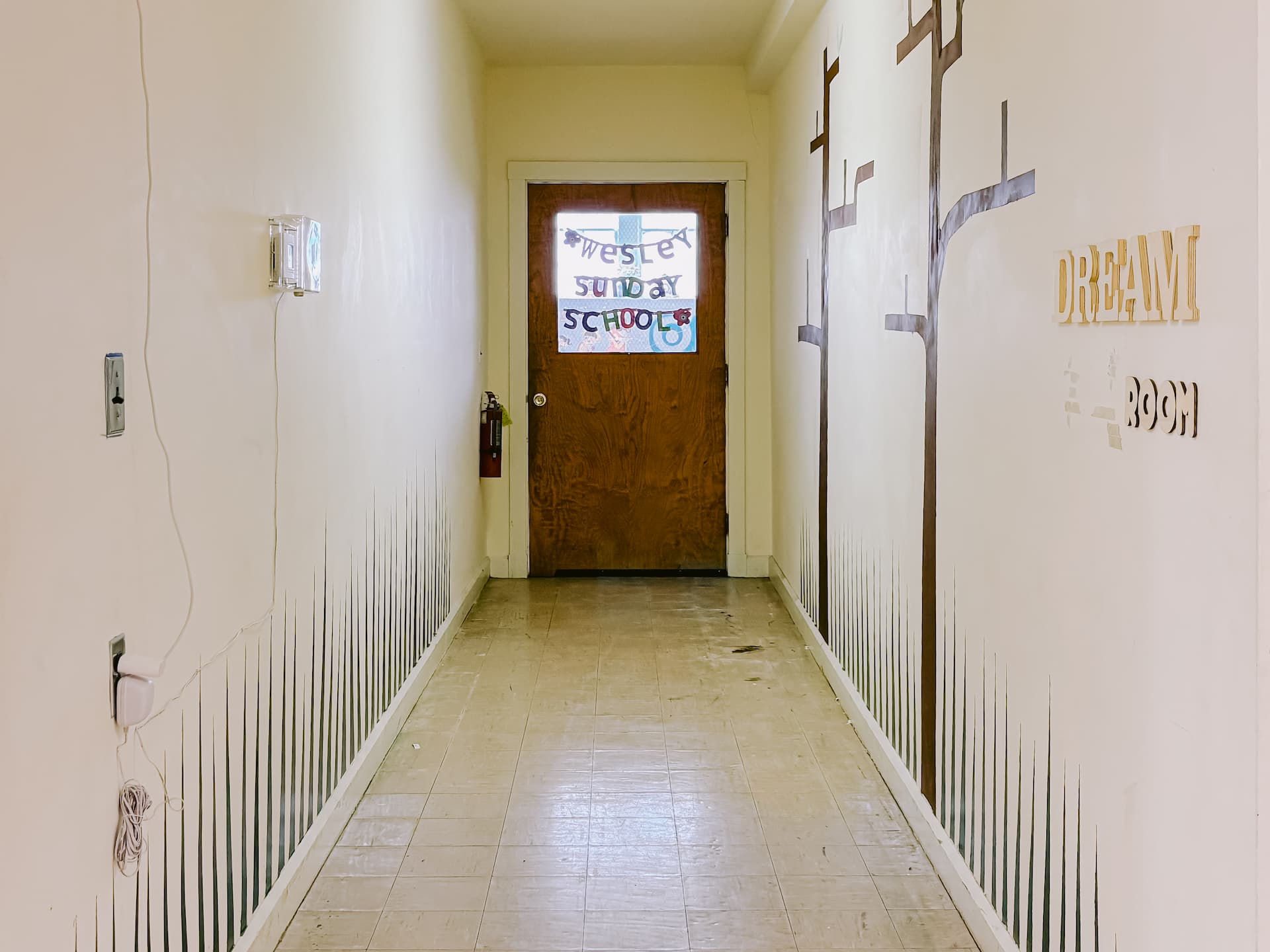 Hallway leading to Sunday school room