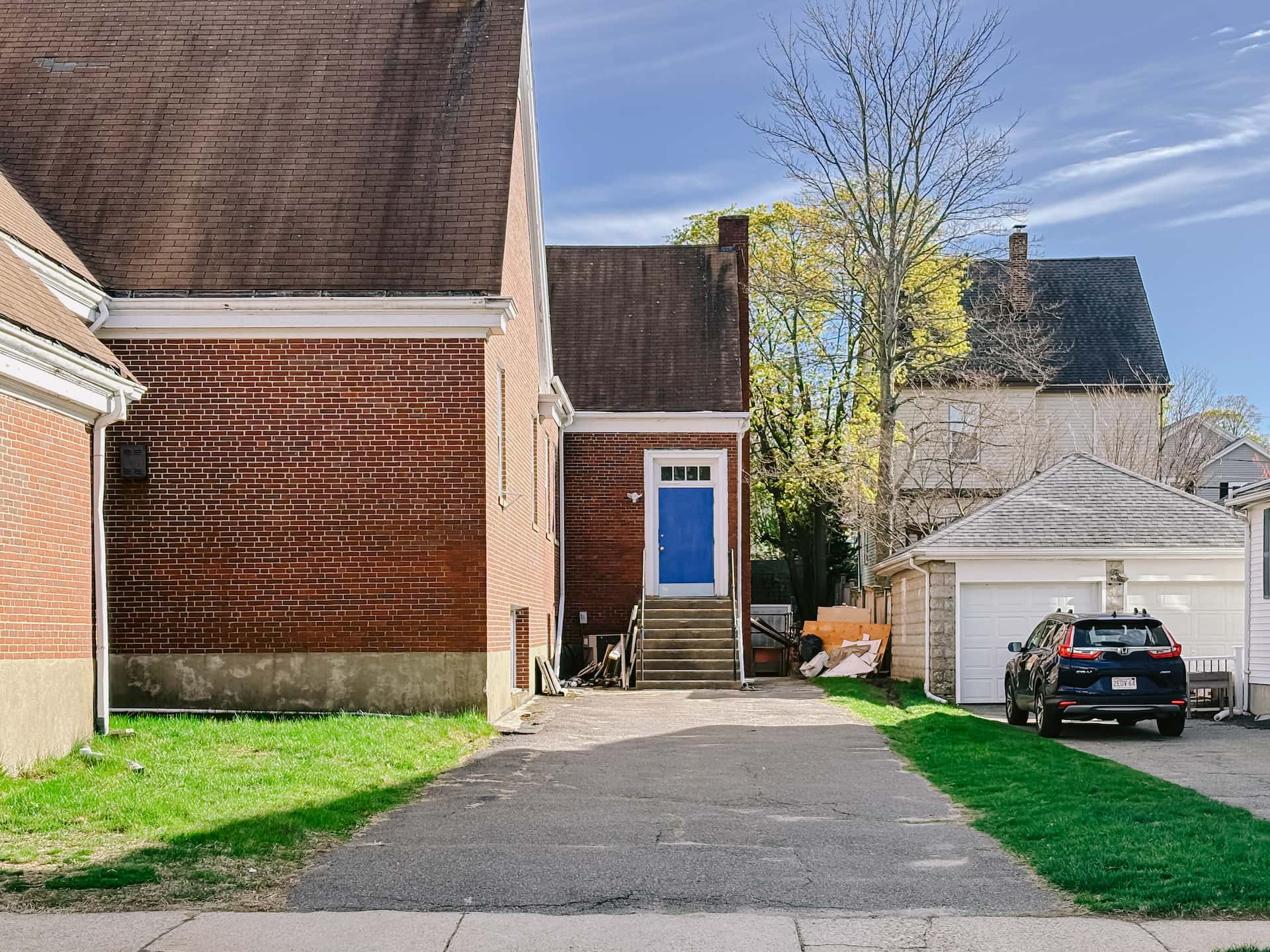 Current exterior driveway and rear access