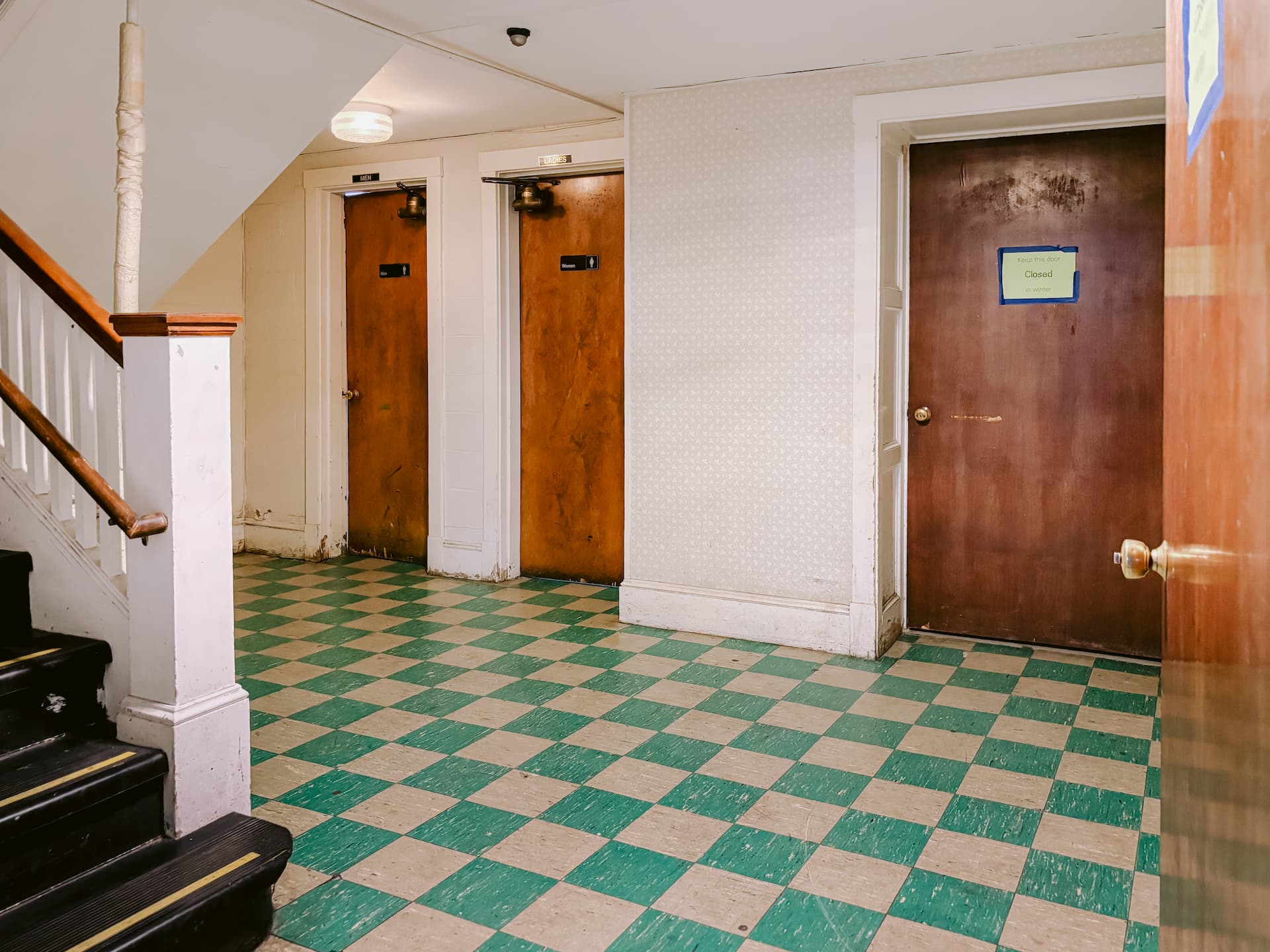 Current restroom corridor