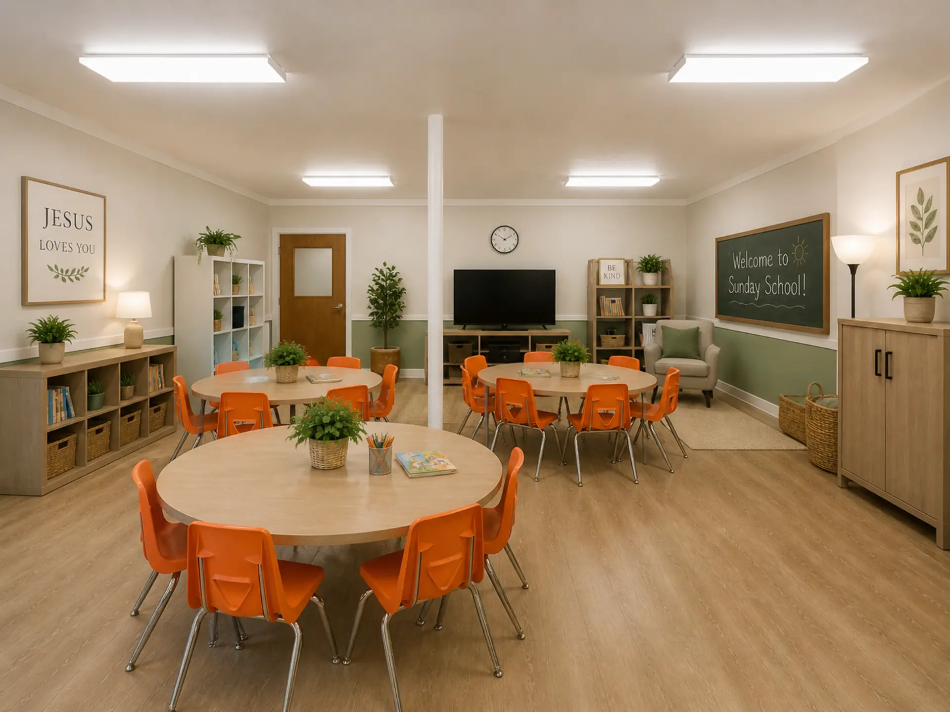 Virtually staged classroom blackboard concept