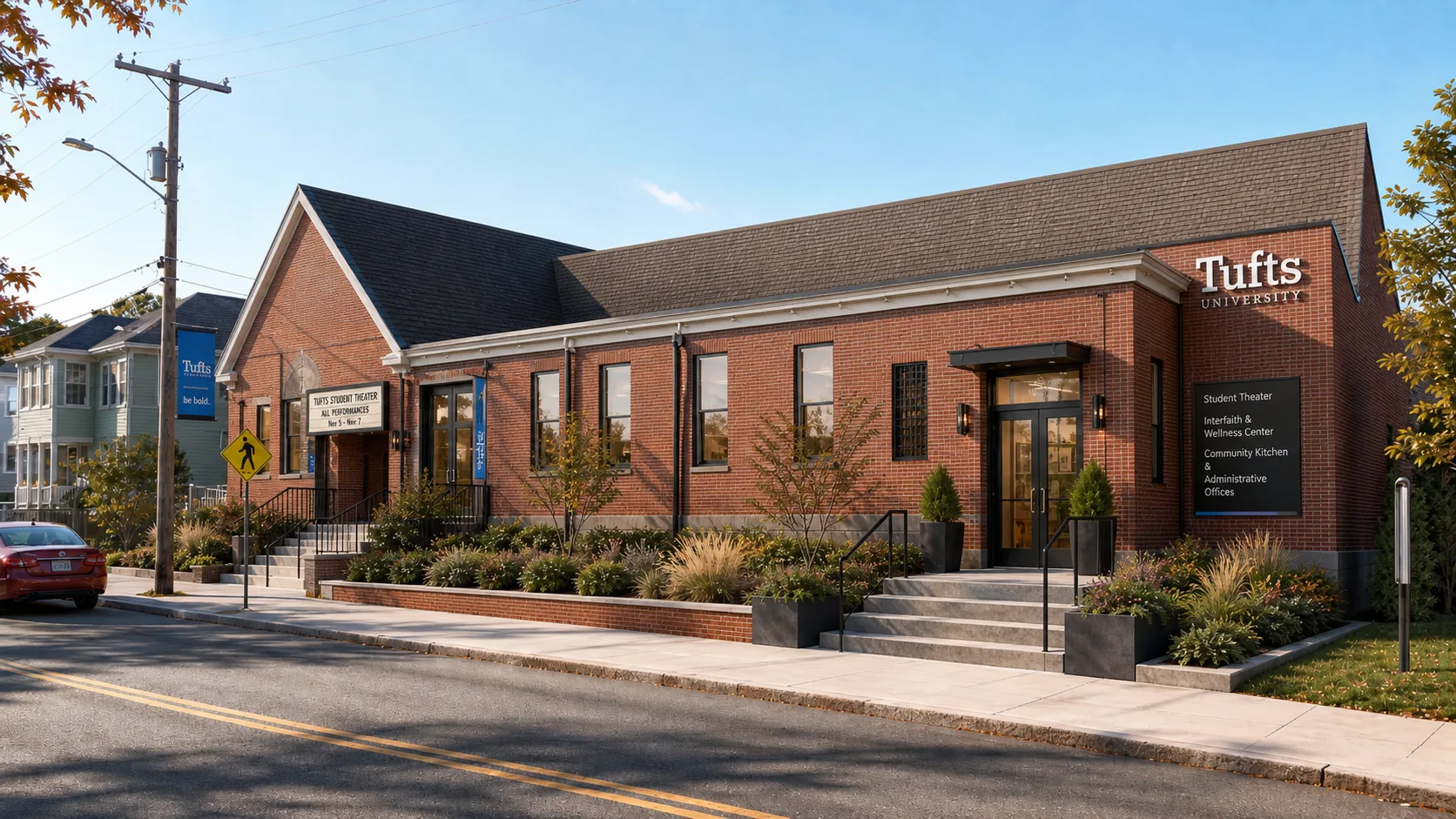 Virtually staged campus entrance concept