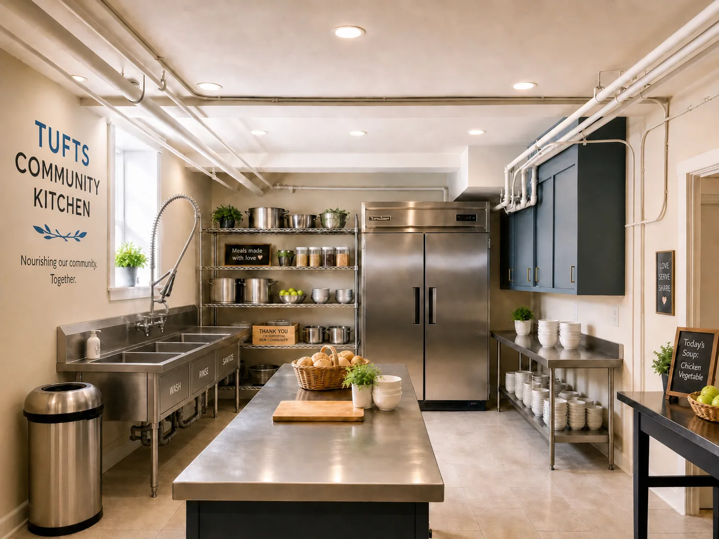 Virtually staged community kitchen service concept