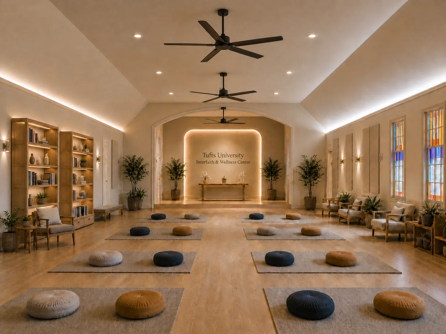 Virtually staged interfaith and wellness center concept